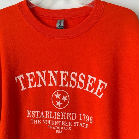 3/$20💥 Tennessee Graphic Print Crewneck Sweatshirt Orange Volunteer State Cotton - Picture 4 of 16